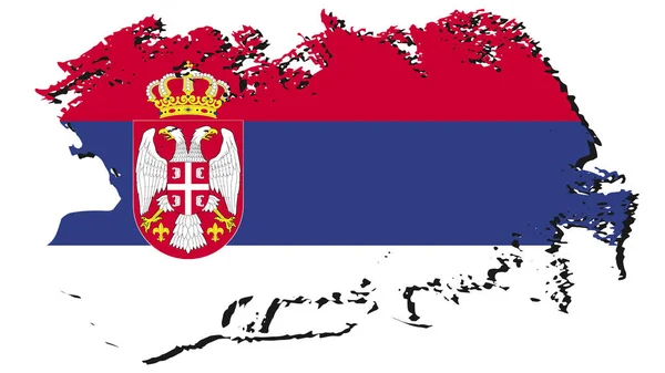 Art Illustration Design Bandeira Nação Com Símbolo Sinal País Sérvia — Vetor de Stock