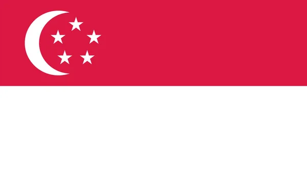 Art Illustration Ontwerp Natie Vlag Met Symbool Land Singapore — Stockvector