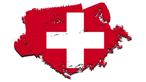 Art Illustration Design Bandeira Nação Com Símbolo Sinal País Suíça —  Vetores de Stock