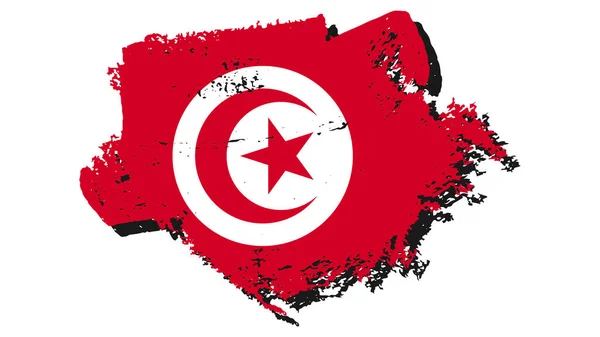 Art Illustration Σχέδιο Εθνική Σημαία Σύμβολο Χώρα Της Τυνησίας — Διανυσματικό Αρχείο