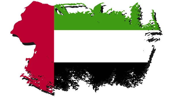 Art Illustration Desain Bendera Bangsa Dengan Simbol Negara Uni Emirat - Stok Vektor