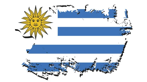 Art Illustration Dessin Nation Drapeau Avec Signe Symbole Pays Uruguay — Image vectorielle