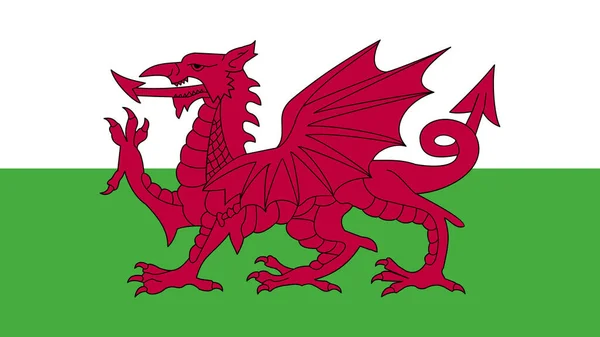 Art Illustration Design Bandeira Nação Com Símbolo Sinal País Gales — Vetor de Stock