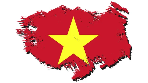 Art Illustration Design Nation Flag Dengan Simbol Tanda Negara Vietnam - Stok Vektor