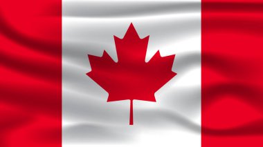 İllüstrasyon konsepti Bağımsızlık Milleti sembolü gerçekçi bayrak sallama 3D renkli Kanada Ülkesi