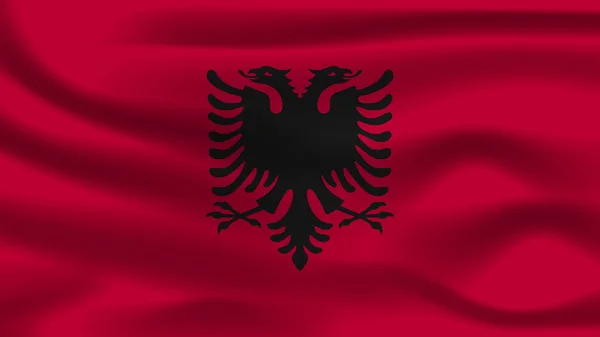 Ilustrace Koncept Symbol Nezávislosti Ikona Realistické Mávání Vlajka Barevné Albánie — Stock fotografie