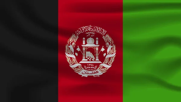 Иллюстрация Концепции Независимости Символ Символа Реалистичной Размахивая Флагом Красочный Афганистан — стоковое фото