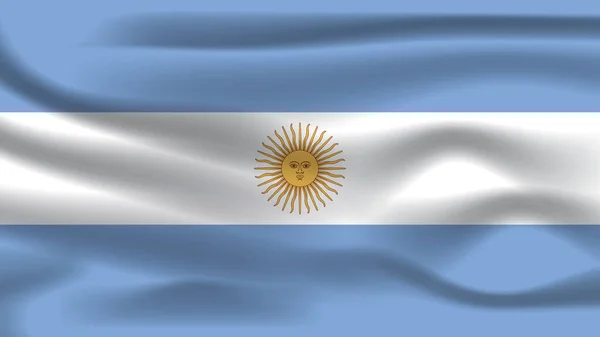 Llüstrasyon Konsepti Bağımsızlık Sembolü Arjantin Renkli Bayrağını Sallayan Gerçekçi Simge — Stok fotoğraf