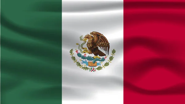 stock image Illustration concept independence Nation symbol icon realistic waving flag 3d colorful Country of Mexico