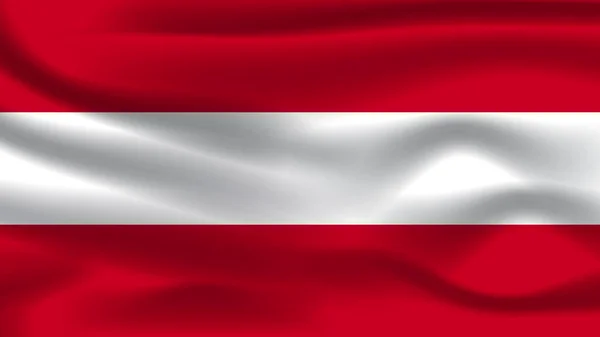 Ilustração Conceito Independência Símbolo Ícone Realista Acenando Bandeira Colorido Áustria — Fotografia de Stock