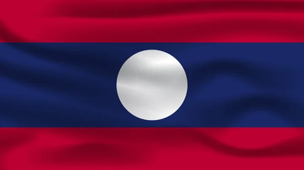 Llüstrasyon Konsepti Bağımsızlık Milleti Sembolü Gerçekçi Bayrak Sallama Renkli Laos — Stok fotoğraf