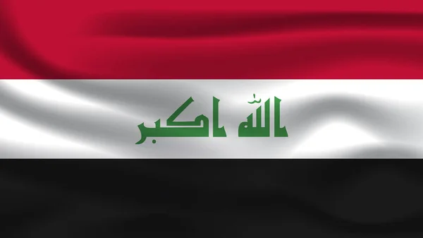 Illusztráció Koncepció Függetlenség Szimbólum Ikon Realisztikus Hullámzó Zászló Színes Irak — Stock Fotó