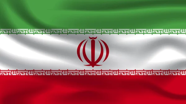 Ilustração Conceito Independência Símbolo Ícone Realista Acenando Bandeira Colorido Irã — Fotografia de Stock