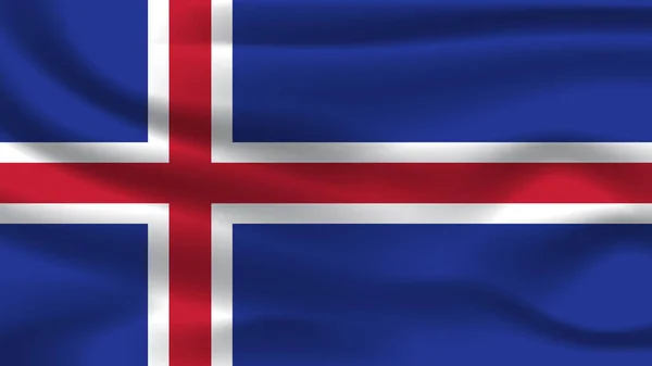 Ilustracja Koncepcja Niezależności Symbol Ikona Realistyczne Machanie Flagą Kolorowe Islandii — Zdjęcie stockowe