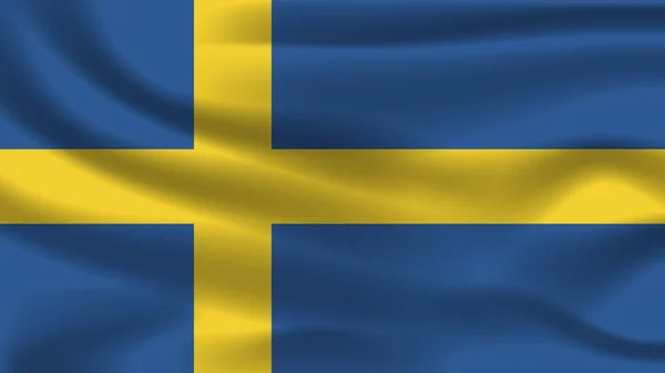 图解概念独立国家象征象征现实挥动国旗多姿多彩的瑞典国家 — 图库照片