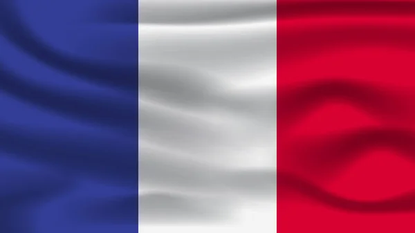 Llüstrasyon Konsepti Bağımsızlık Milleti Sembolü Gerçekçi Bayrak Sallama Renkli Fransa — Stok fotoğraf