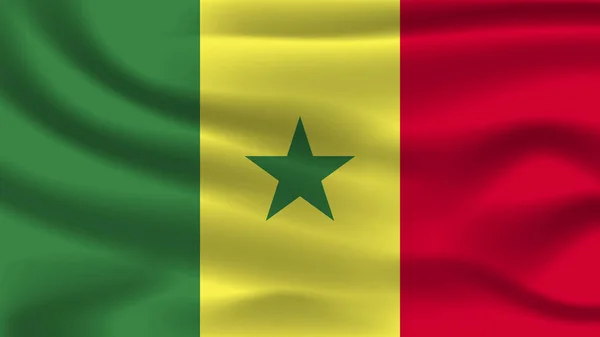 图解概念独立国家象征象征现实挥动国旗多姿多彩的塞内加尔国家 — 图库照片