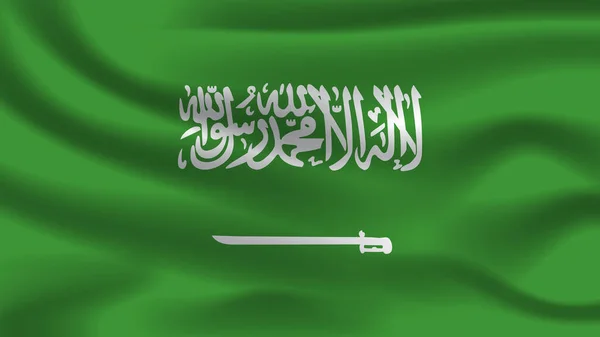 Llüstrasyon Konsepti Bağımsızlık Simgesi Suudi Arabistan Renkli Bayrağını Sallayan Gerçekçi — Stok fotoğraf