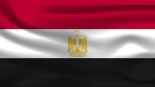 Llüstrasyon Konsepti Bağımsızlık Ulusu Sembolü Gerçekçi Bayrak Sallama Renkli Mısır — Stok fotoğraf