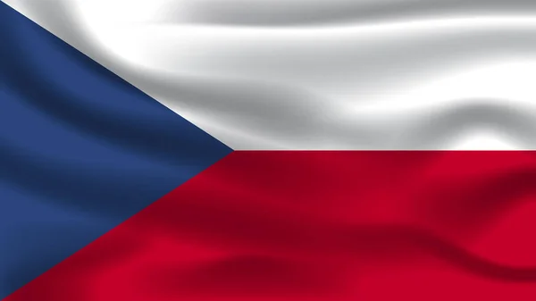 Ilustracja Koncepcja Niezależności Symbol Ikona Realistyczne Machanie Flaga Kolorowe Czech — Zdjęcie stockowe