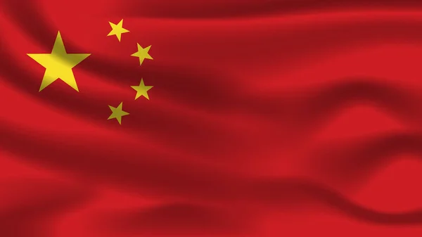 Ilustração Conceito Independência Símbolo Ícone Realista Acenando Bandeira Colorido China — Fotografia de Stock