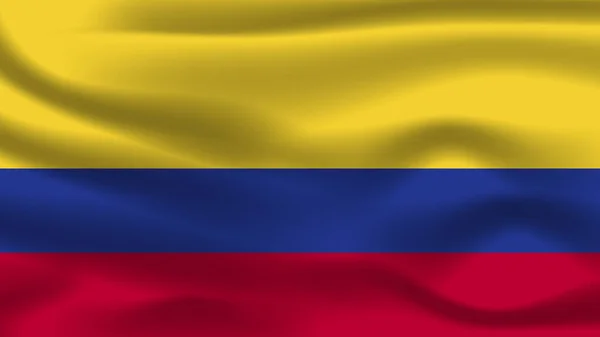 Llüstrasyon Konsepti Bağımsızlık Milleti Sembolü Gerçekçi Bayrak Sallama Renkli Kolombiya — Stok fotoğraf