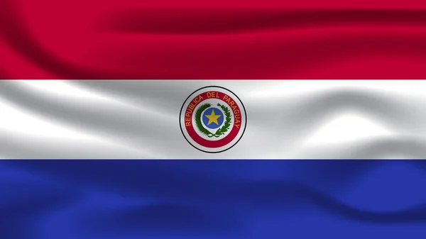 Llüstrasyon Konsepti Bağımsızlık Milleti Sembolü Gerçekçi Bayrak Sallama Renkli Paraguay — Stok fotoğraf