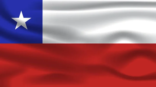 Illusztráció Koncepció Függetlenség Szimbólum Ikon Realisztikus Hullámzó Zászló Színes Chile — Stock Fotó