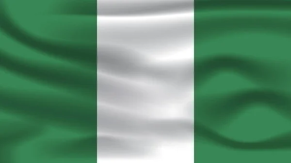 Llüstrasyon Konsepti Bağımsızlık Milleti Sembolü Gerçekçi Bayrak Sallama Renkli Nijerya — Stok fotoğraf