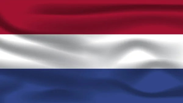 Illustration Begrepp Självständighet Symbol Ikon Realistisk Viftande Flagga Färgglada Nederländerna — Stockfoto