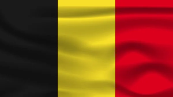 Ilustracja Koncepcja Niezależność Symbol Ikona Realistyczne Machanie Flaga Kolorowe Belgii — Zdjęcie stockowe