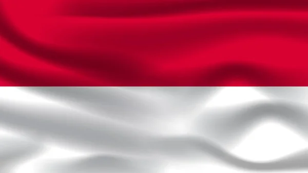 Illustration Concept Independence Symbol Icon Realistic Waving Flag Colorful Indonesia — Stock Photo, Image