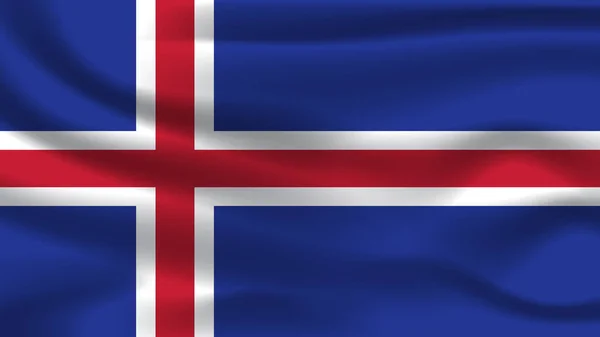 Illustration Begrepp Självständighet Symbol Ikon Realistisk Viftande Flagga Färgstarka Island — Stockfoto