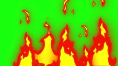 Canlandırılmış Arkaplan Sanatı İllüstrasyon Element Tasarımı Hareketi Grafik Yeşil Ateş Ekranı