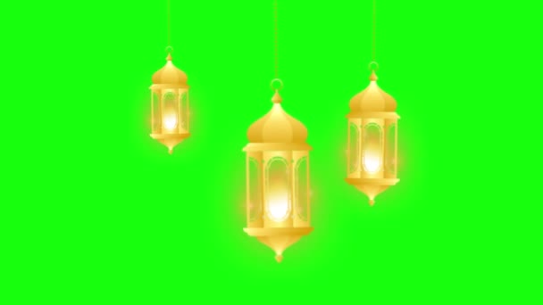 动画背景艺术图解设计元素灯笼运动图形绿色屏风 — 图库视频影像