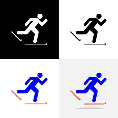 Resim tasarımı spor logosu simgesi ve buz pateni silueti