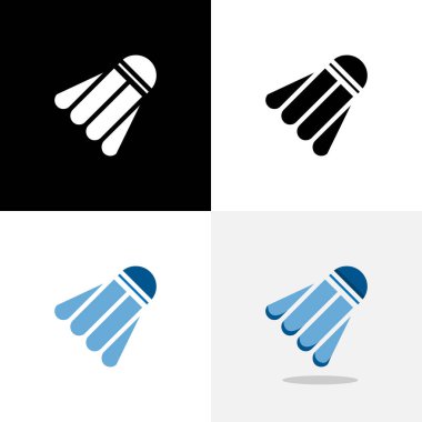 Badminton silueti ile sanat illüstrasyon tasarımı spor logosu simgesi