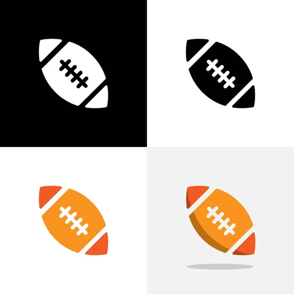Иконка Концепции Спортивного Логотипа Силуэтом Регбийного Мяча — стоковый вектор