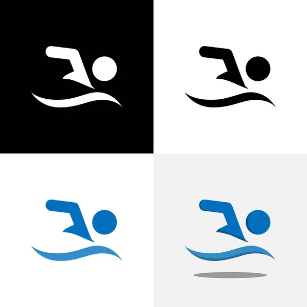 Kunst Illustration Design Sport Logo Konzept Ikone Mit Silhouette Des — Stockvektor