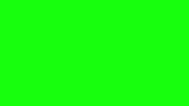 緑の背景を持つビデオテンプレートを開いたり閉じたりするための要素スタイルで10秒から1秒のカウントダウンをアニメーション — ストック動画