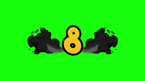 Animated Second Countdown Element Style Opening Closing Video Template Greenscreen — Stock Video