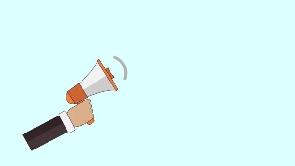 Kunst Illustration Animation Symbol Werbung Geschäft Mit Lautsprecher Logo Animierte — Stockvideo
