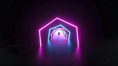 Animasyon Videosu 4K Motion Grafik Sanat Arkaplan Resimleri Neon Işık Dekorasyonu Canlandırması