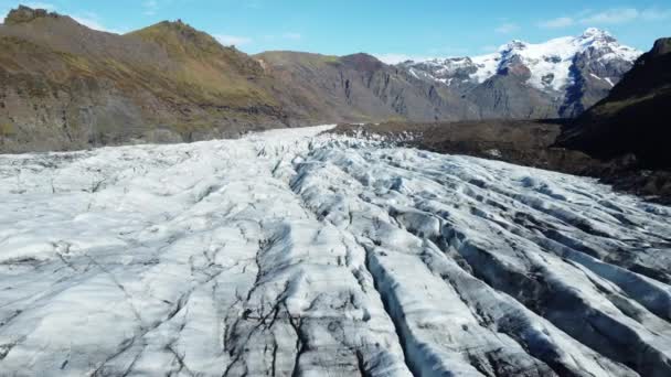Natura Vatnajokull Ghiacciaio Islanda Neve Bianca Ghiaccio Blu Stagione Invernale — Video Stock