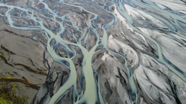 Lodowiec Rzeka Islandii Natura Wodny Wzór Piękne Magiczne Krajobraz Powietrzny — Wideo stockowe