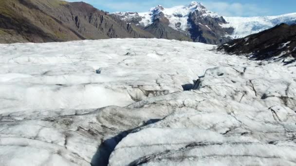 Nature Glacier Vatnajokull Islande Neige Blanche Glace Bleue Saison Hivernale — Video