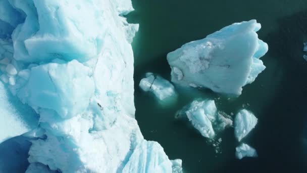 Natura Iceberg Scioglie Laguna Ghiacciaio Blu Con Acqua Pura Islanda — Video Stock