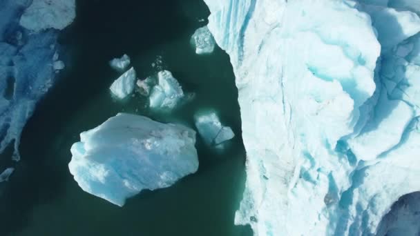 Φύση Παγόβουνο Λιώνει Μπλε Λιμνοθάλασσα Παγετώνα Καθαρό Νερό Ισλανδία Όμορφο — Αρχείο Βίντεο