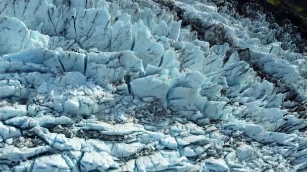 Natur Vatnajokull Gletsjer Island Hvid Sne Blå Vinter Sæson Antenne – Stock-video