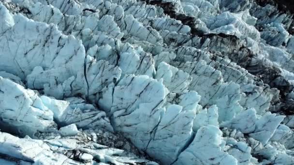 冰岛的自然Vatnajokull冰川白雪和蓝色冰冬季空中观景景观4K 高质量的4K镜头 — 图库视频影像